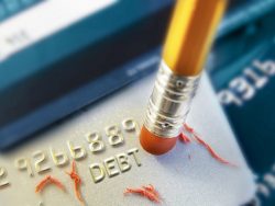 pencil erasing credit card debt